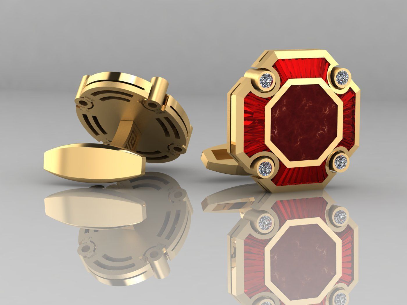 Classic Cufflinks Ancient Rome 3D print model_2