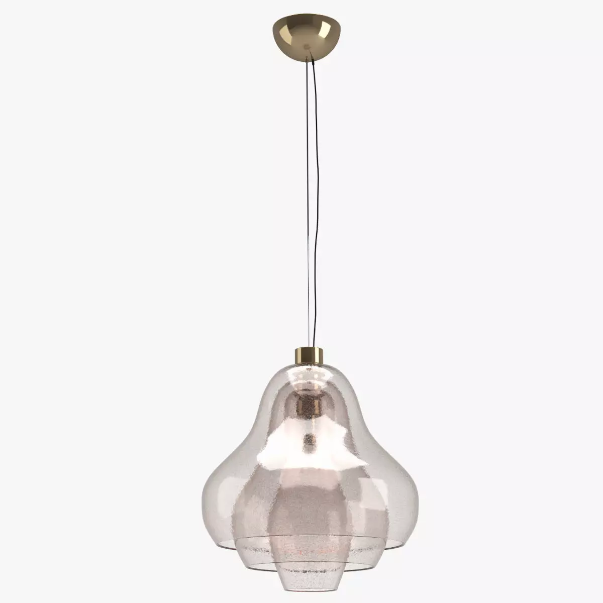 Large Carlo Nason Three Shade Glass Pendant Lamp 3D model_0
