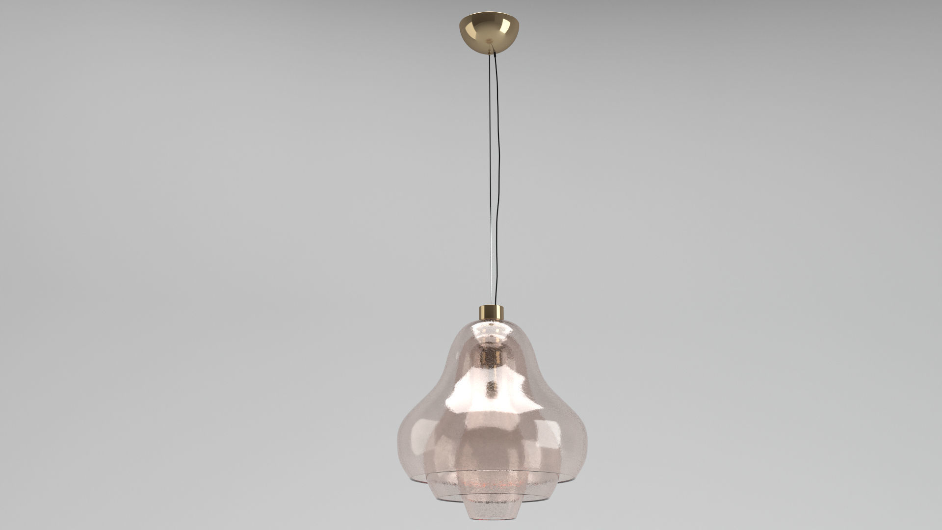 Large Carlo Nason Three Shade Glass Pendant Lamp 3D model_2