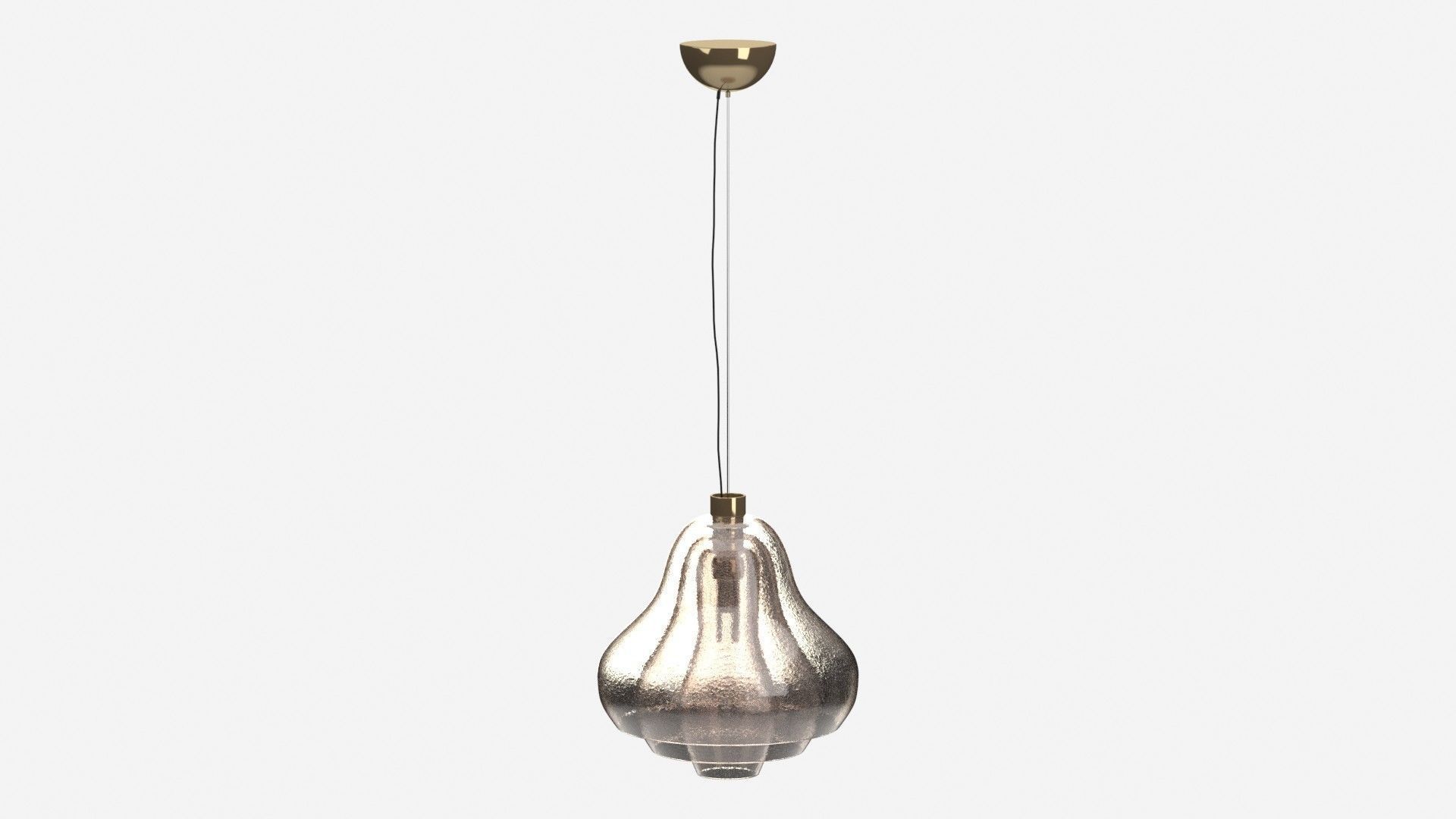 Large Carlo Nason Three Shade Glass Pendant Lamp 3D model_6