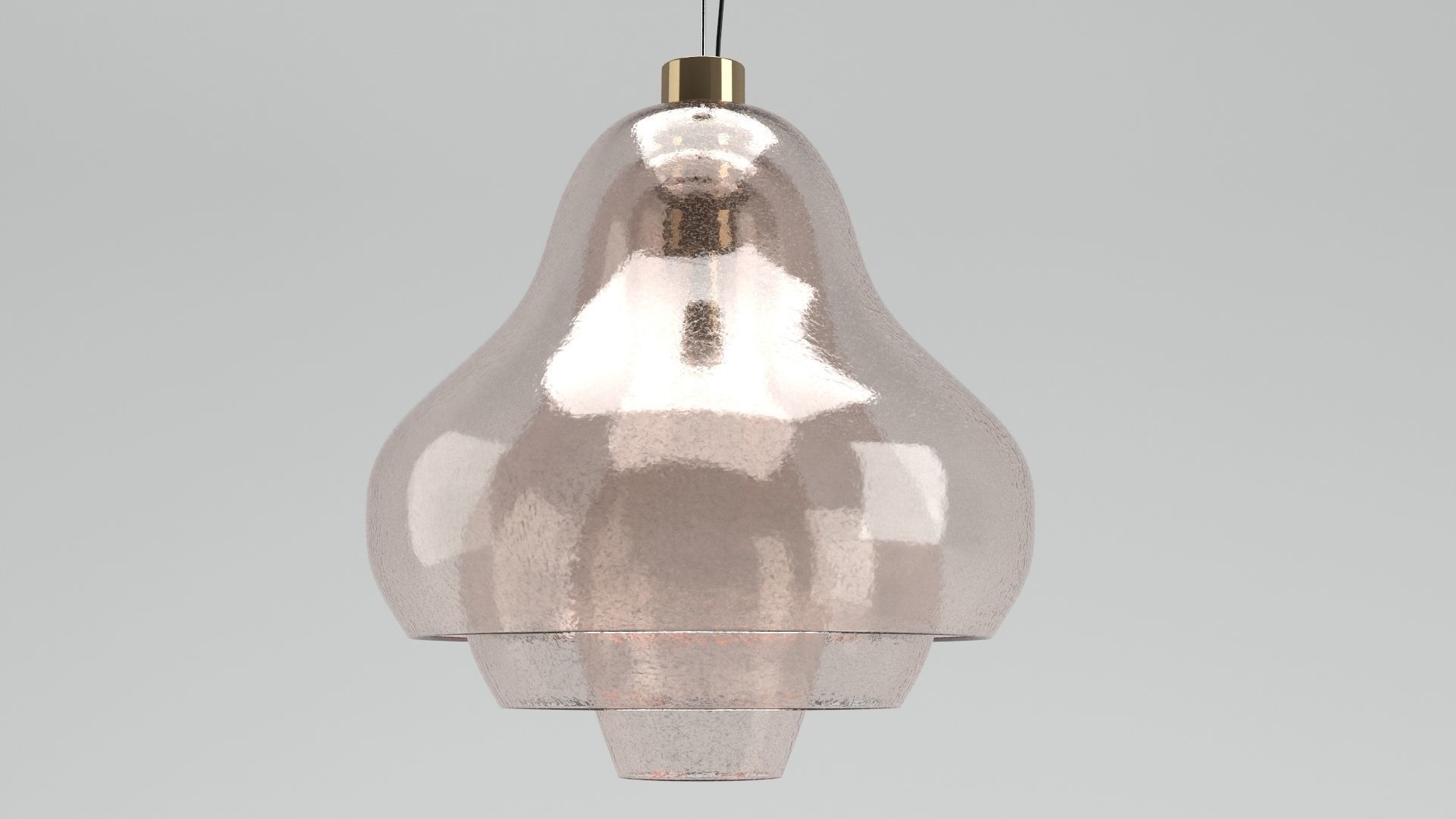 Large Carlo Nason Three Shade Glass Pendant Lamp 3D model_1