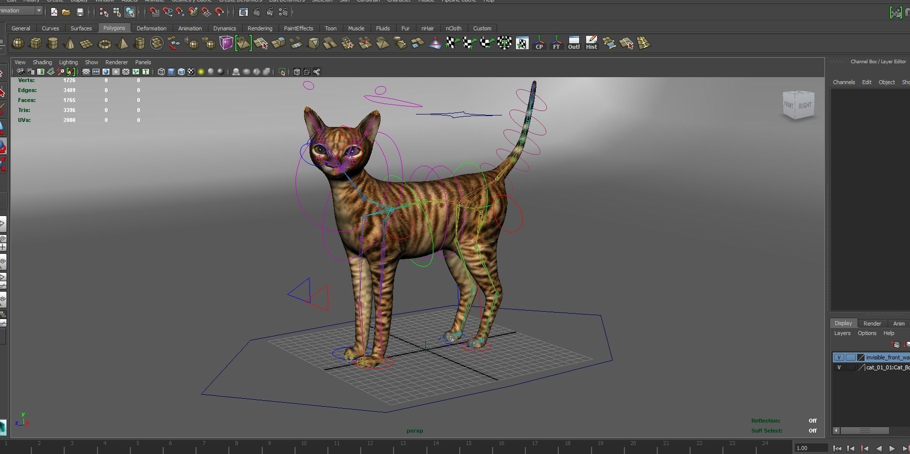 3D Cat Rigged model game ready  Low-poly 3D model_24