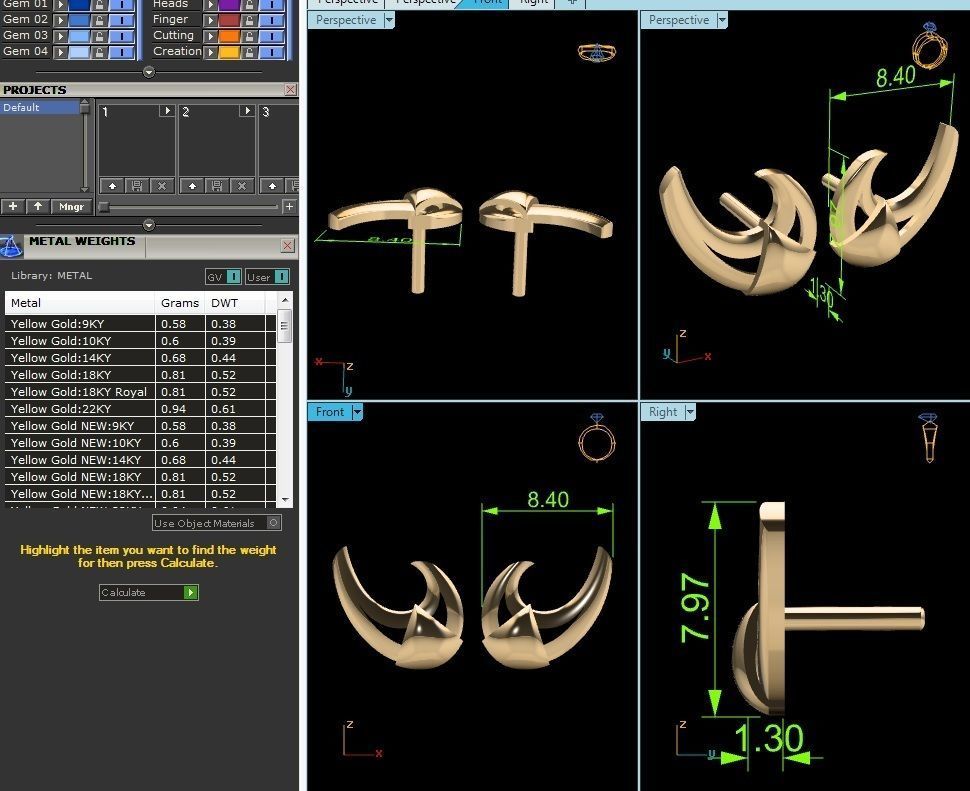 Earrings-126 gold plated door knob 3D print model_6