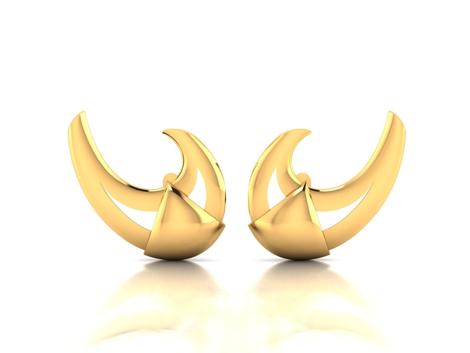Earrings-126 gold plated door knob 3D print model_3