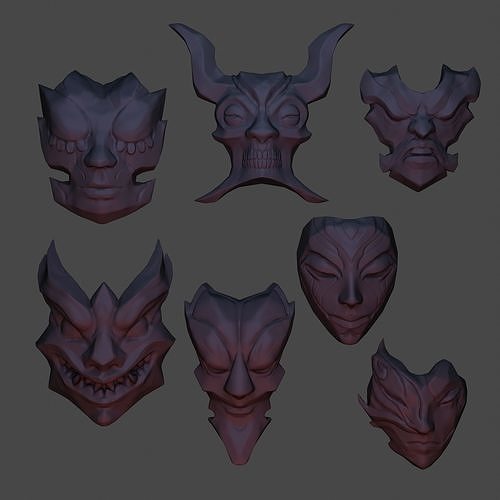 yone belt masks cosplay League of Legends 3D print model