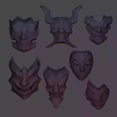 yone belt masks cosplay League of Legends 3D print model