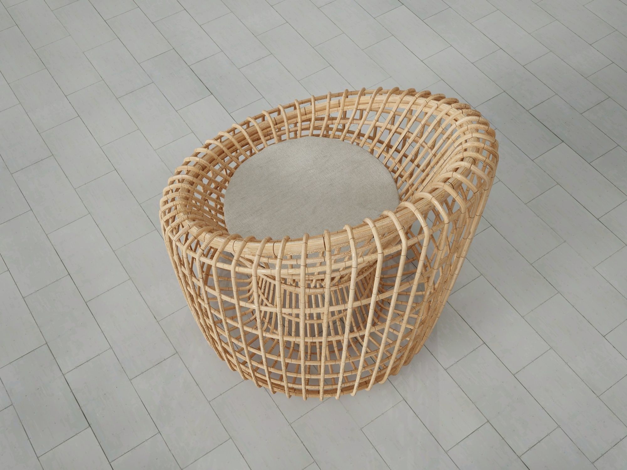 Handwoven Rattan Chair  3D model_2