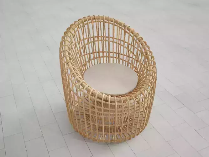 Handwoven Rattan Chair  3D model