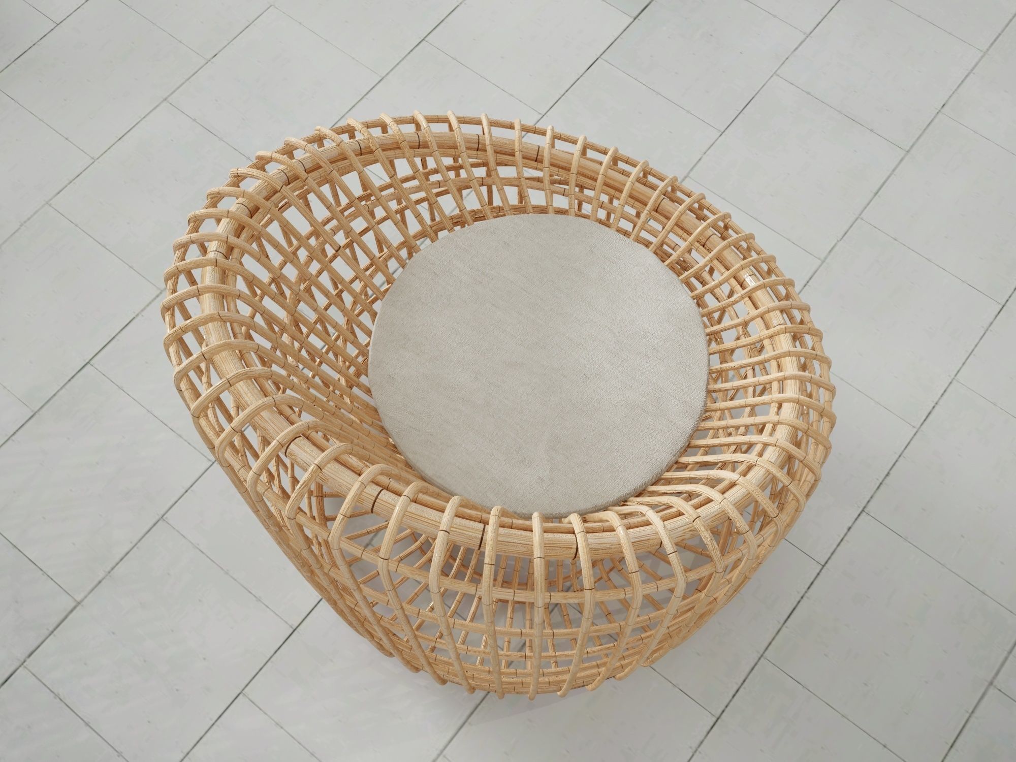Handwoven Rattan Chair  3D model_4