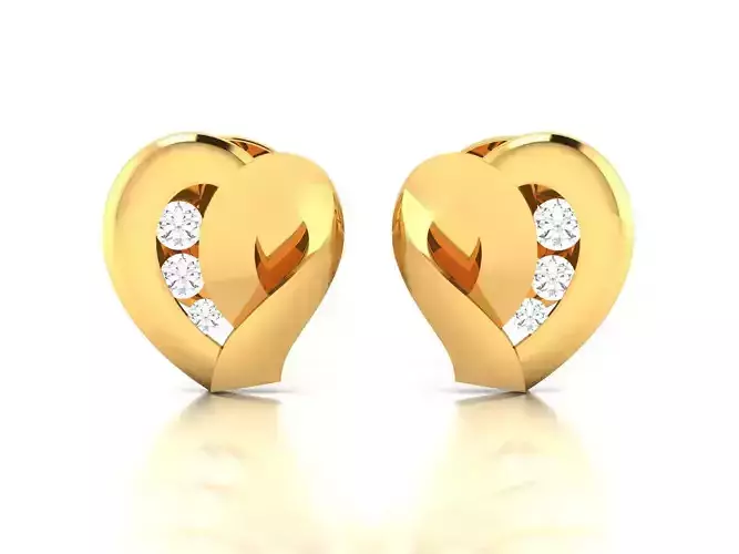 Earrings-2463 gold stud earring 3D print model
