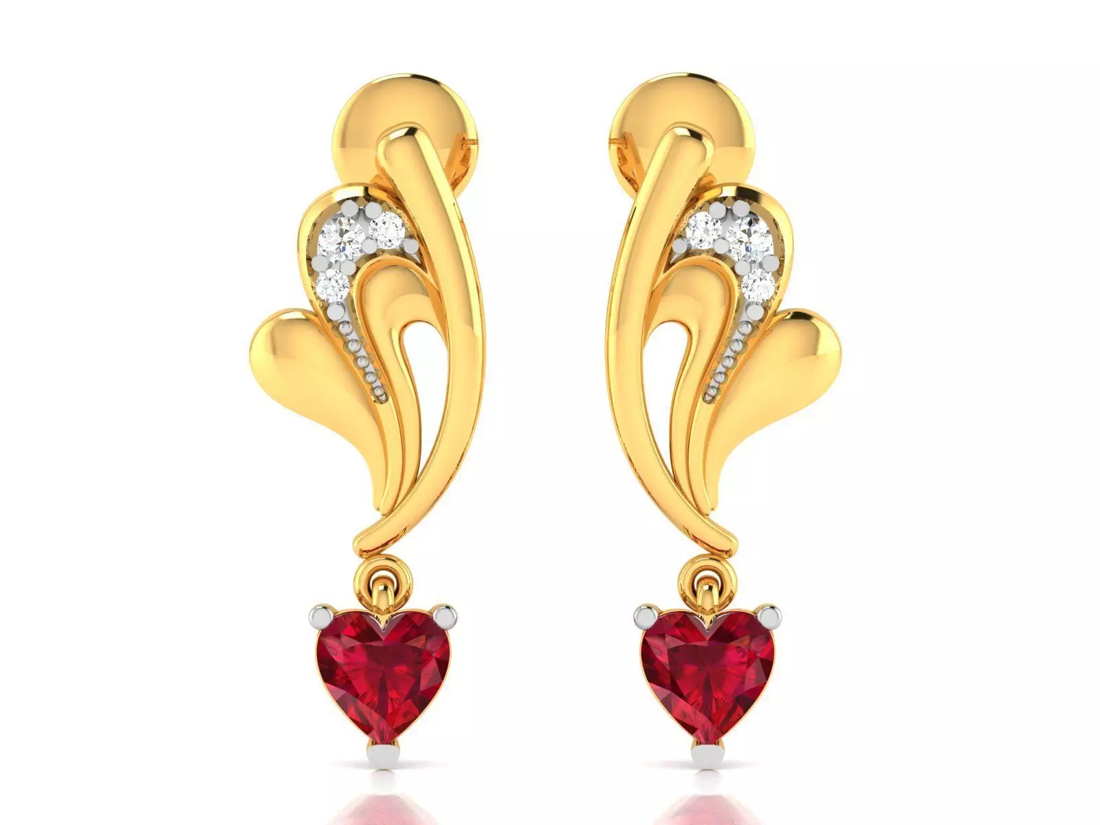 Earrings-176 sapphire earring gold 3D print model_0