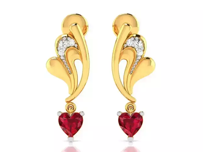 Earrings-176 sapphire earring gold 3D print model