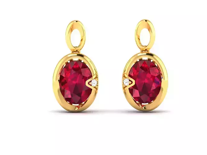 Earrings-1233 ruby and diamond earrings gold