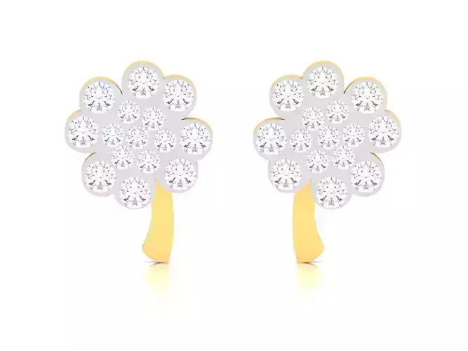 Earrings-4410 diamond stud earring gold