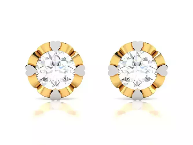 Earrings-4404 diamond stud earring gold