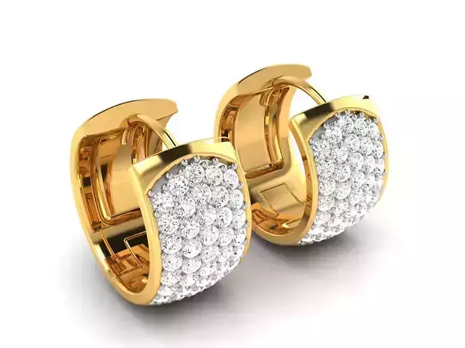 Earrings-2969 diamond hoop earrings gold
