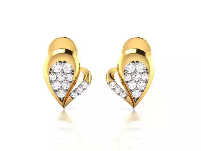 Earrings-9098 gold earring with diamonds
