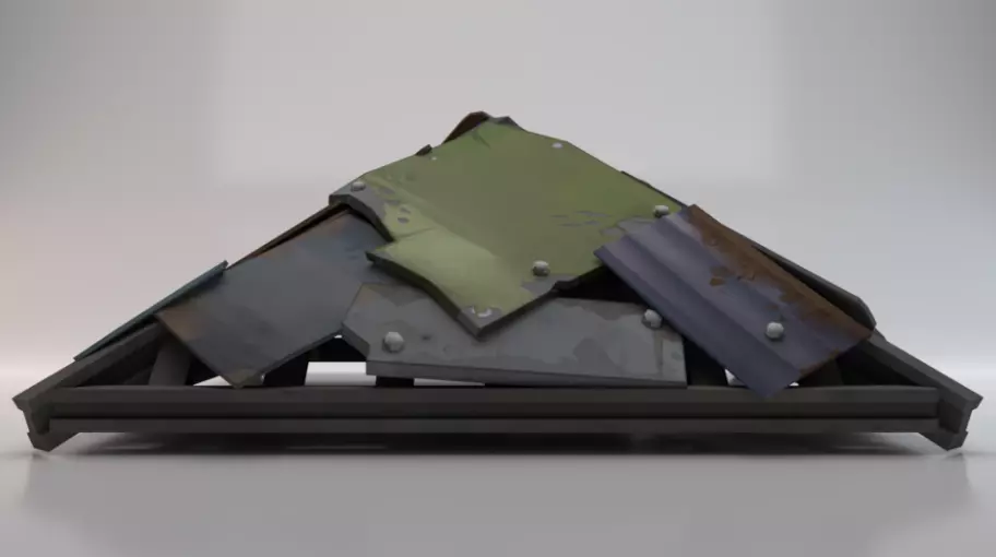 Metal Roof Low-poly 3D model