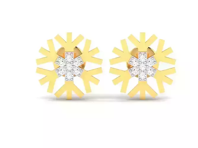 Earrings-7605 gold diamond stud earring