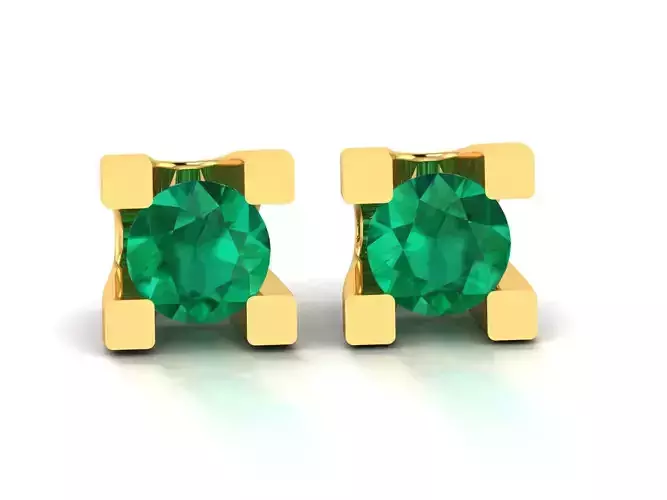 Earrings-3655 emerald ring gold