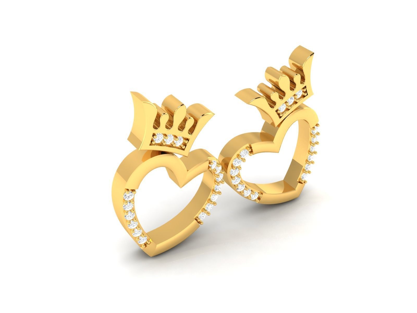 Earrings-3605 gold ring with diamonds 3D print model_2