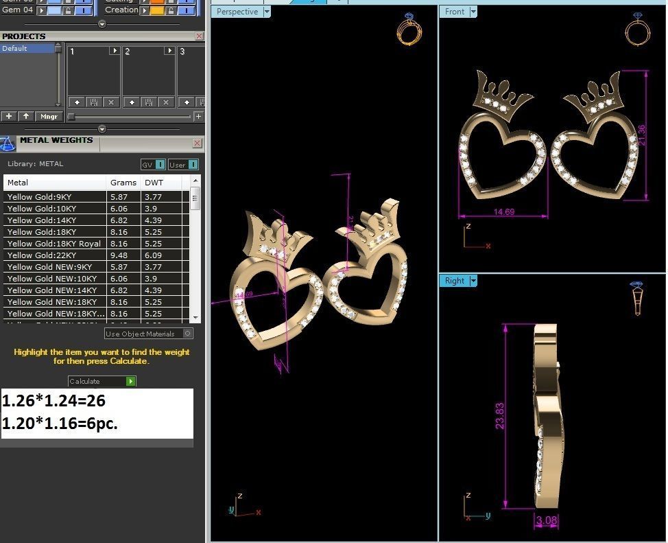 Earrings-3605 gold ring with diamonds 3D print model_6