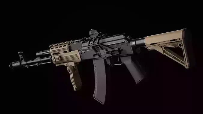 AK 74 Tactical Low-poly 3D model