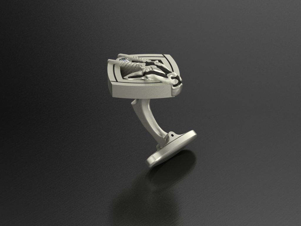 Creative Cufflinks Oryx  3D print model_5