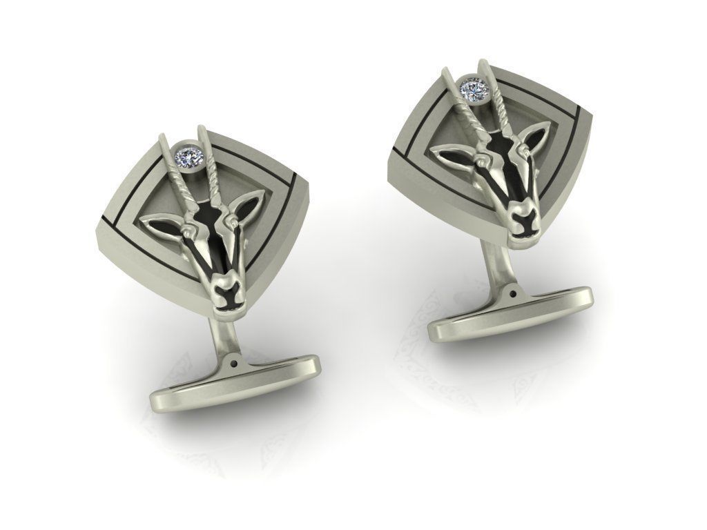 Creative Cufflinks Oryx  3D print model_6