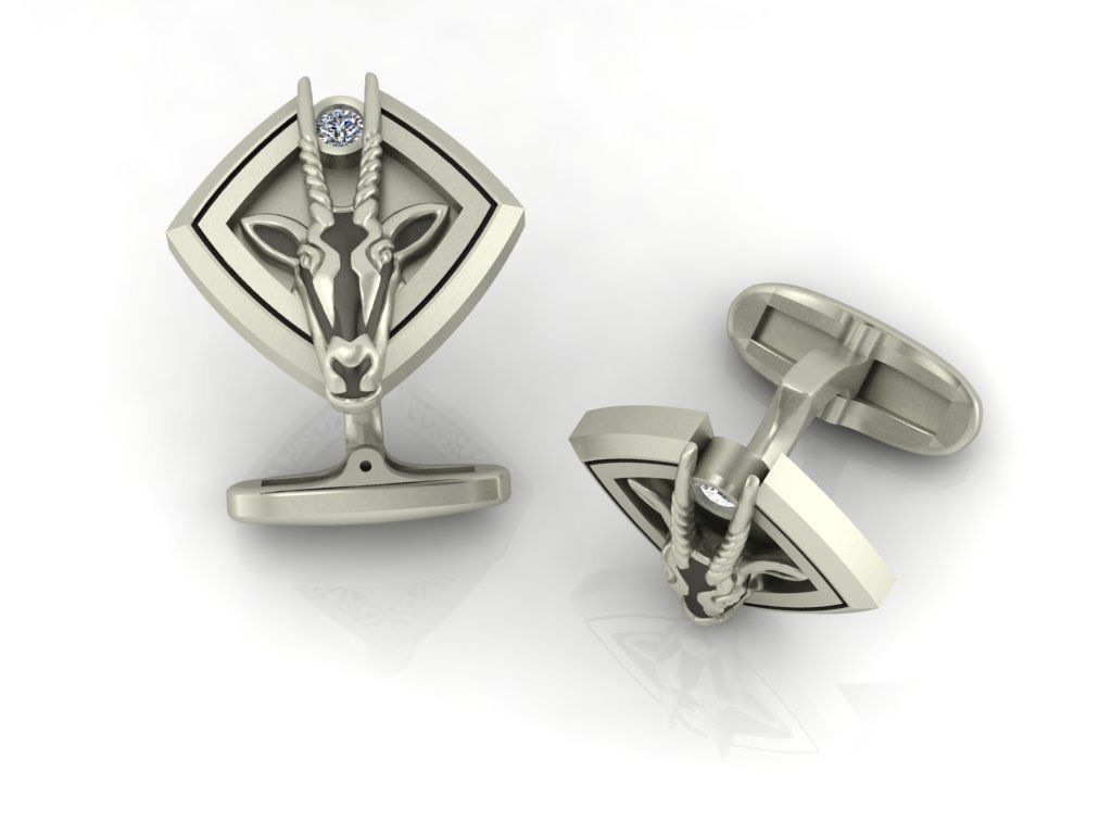 Creative Cufflinks Oryx  3D print model_3