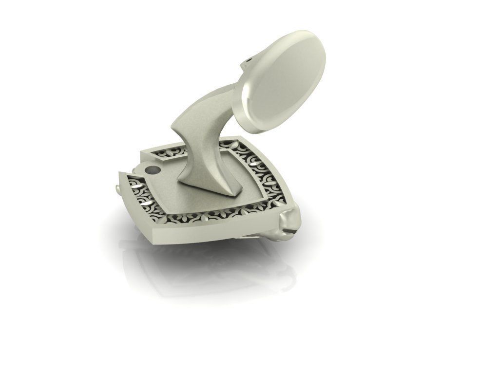Creative Cufflinks Oryx  3D print model_4