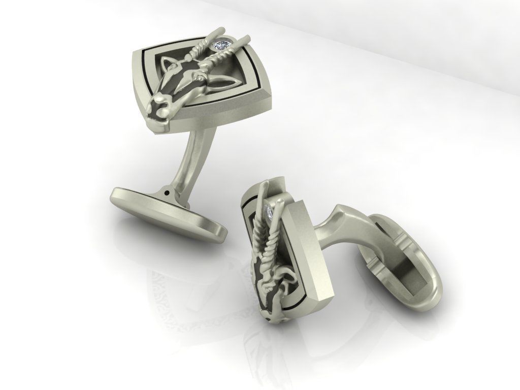 Creative Cufflinks Oryx  3D print model_2