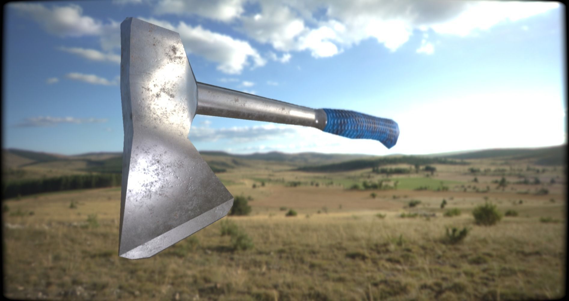 Hatchet axe  Low-poly 3D model_0