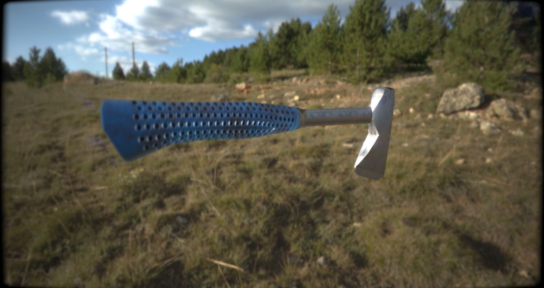 Hatchet axe  Low-poly 3D model_2