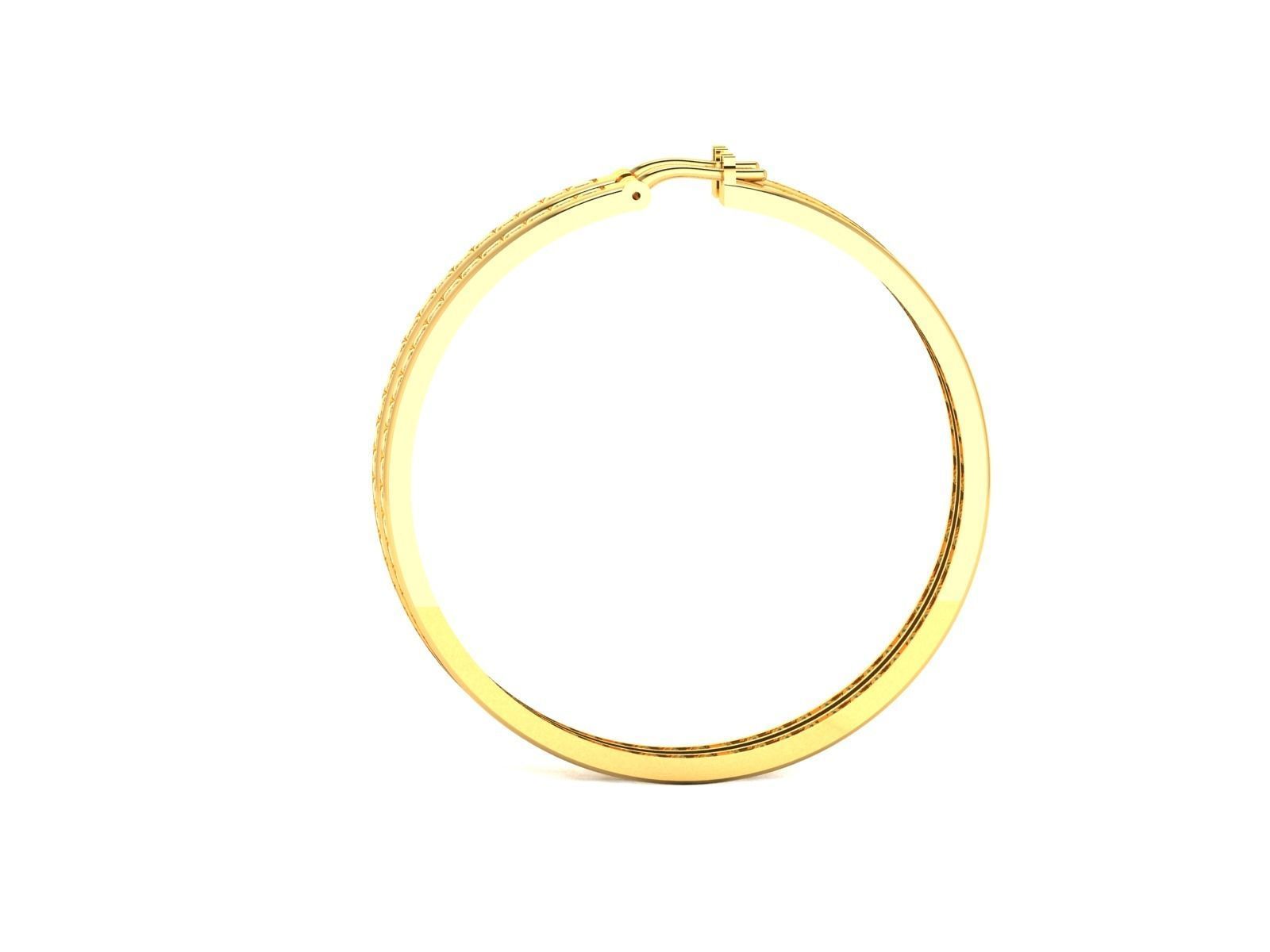Earrings-8547 two gold hoop earrings with diamonds 3D print model_6