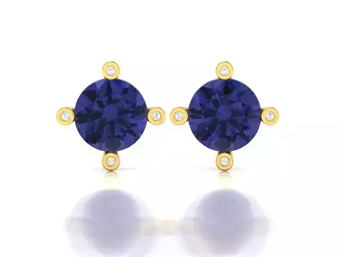 Earrings-893 tanzanite ring gold