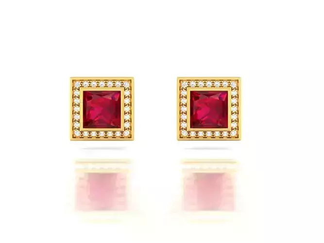Earrings-858 gold diamond stud earring