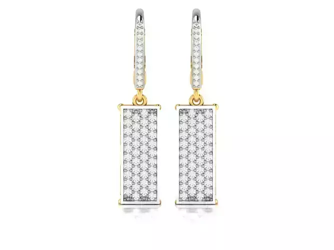 Earrings-827 gold diamond dangle earrings