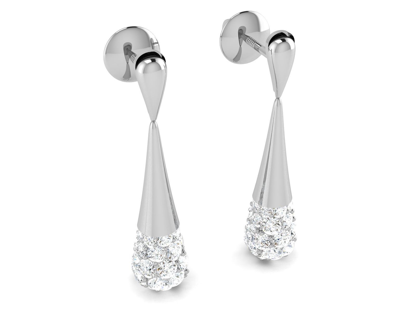 Earrings-802 diamond drop earring 3D print model_6
