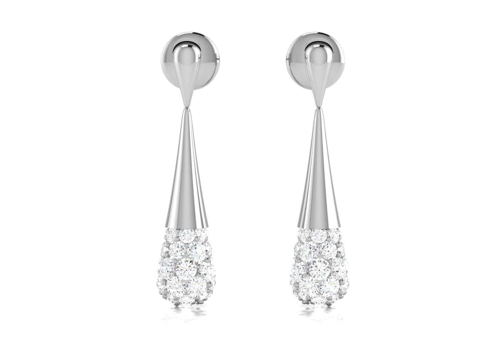 Earrings-802 diamond drop earring 3D print model_1