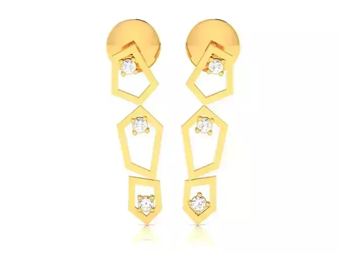 Earrings-71 geometric earrings gold with diamonds