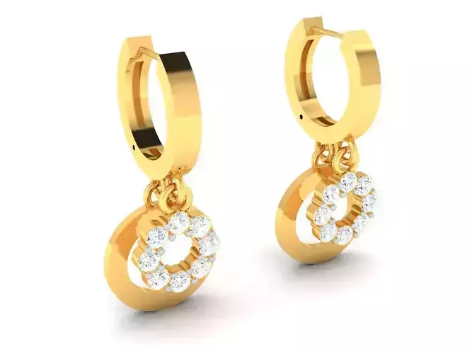 Earrings-567 diamond drop earrings gold