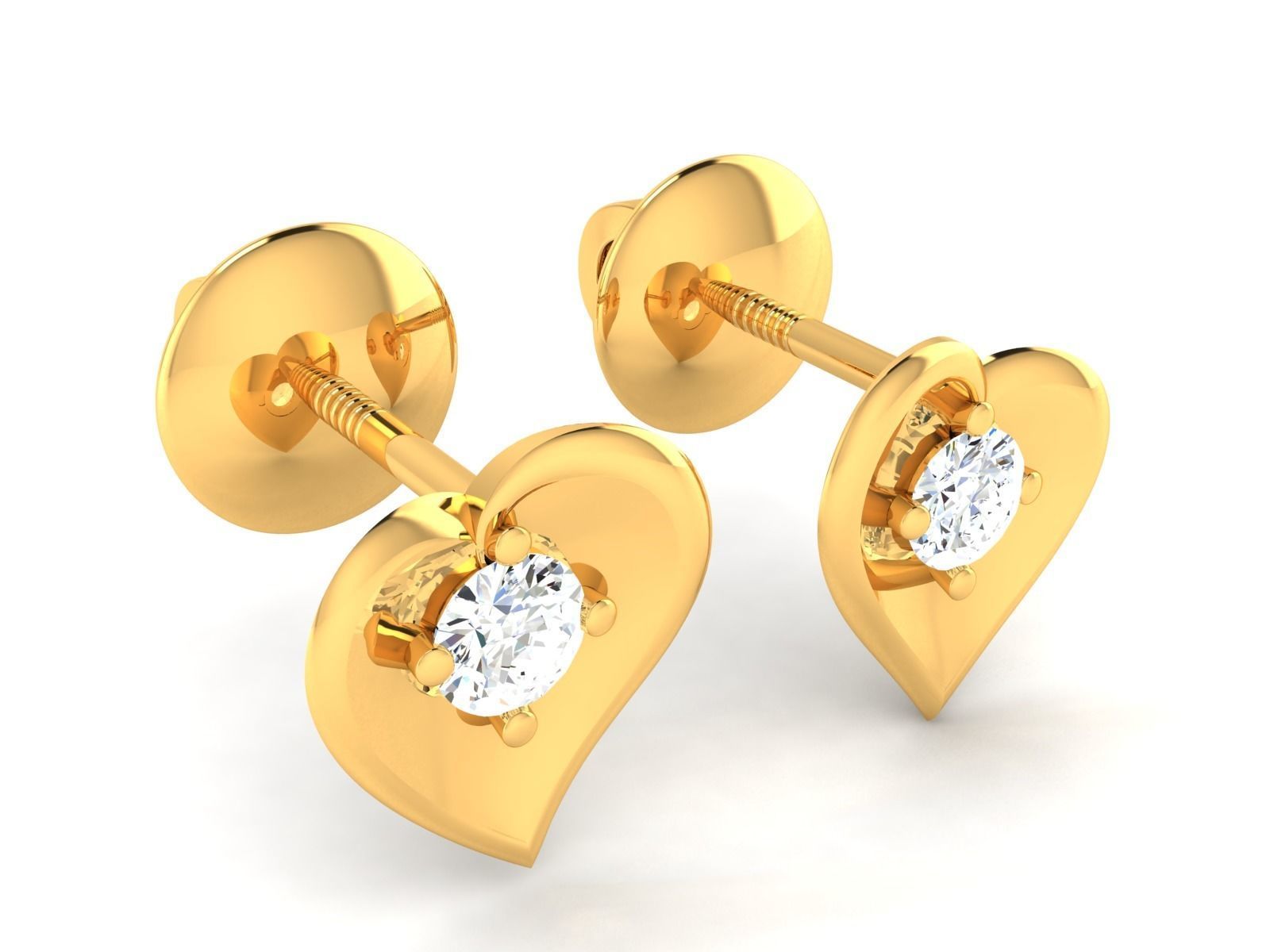 Earrings-541 gold plated stud earring 3D print model_3