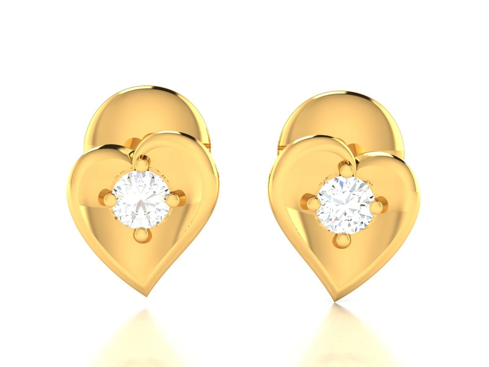 Earrings-541 gold plated stud earring 3D print model_4