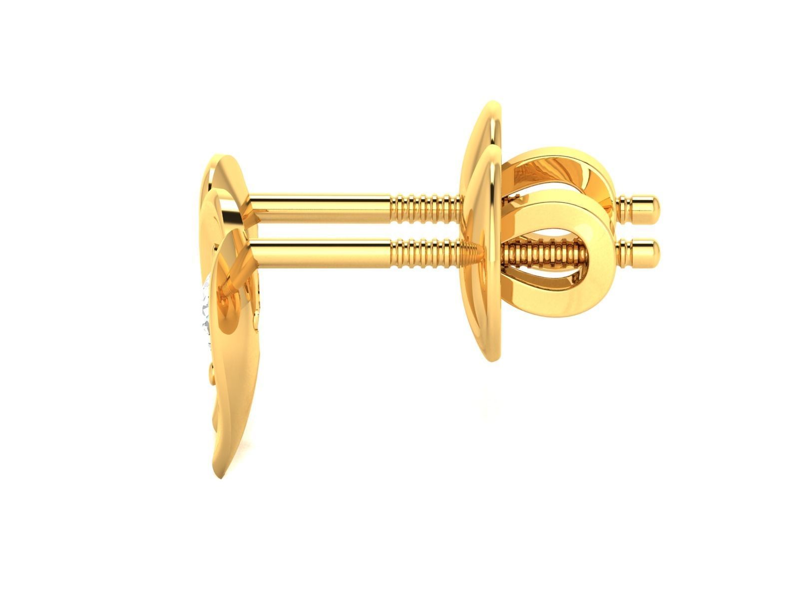 Earrings-541 gold plated stud earring 3D print model_6