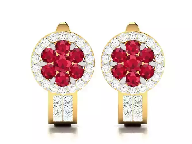 Earrings-480 ruby and diamond earrings