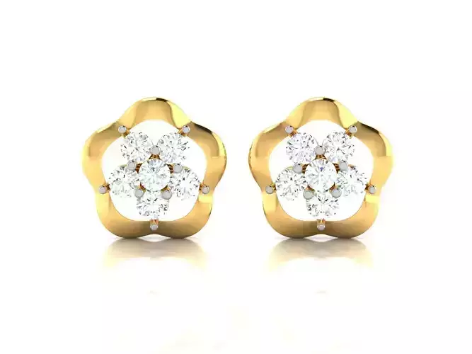 Earrings-449 gold diamond stud earring