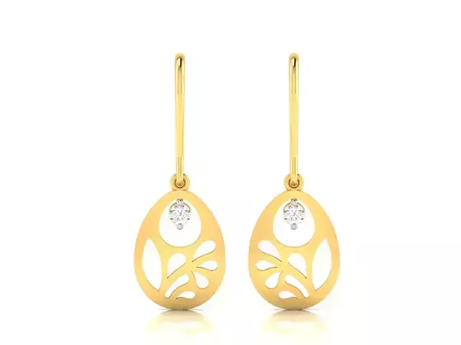 Earrings-438 pair of gold earrings with diamonds