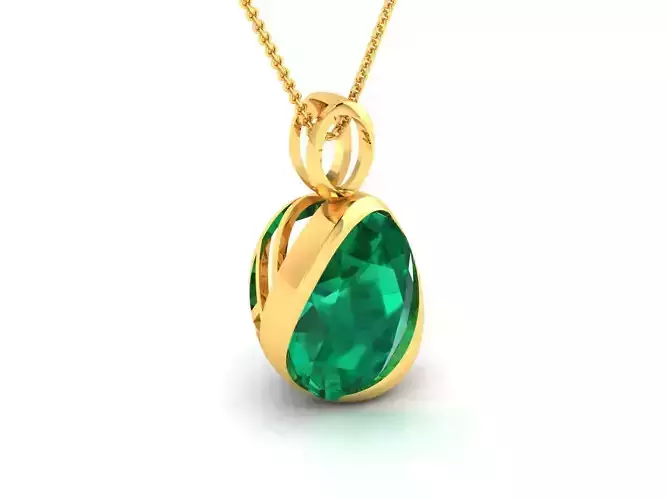Pendant-227 emerald pendant gold