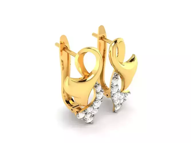 Earrings-225 pair of gold earrings with diamonds 3D print model